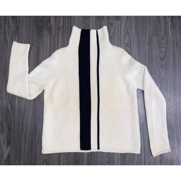 Rosanna Cream & Black Lambswool High Neck Sweater Size Large - Picture 3 of 11